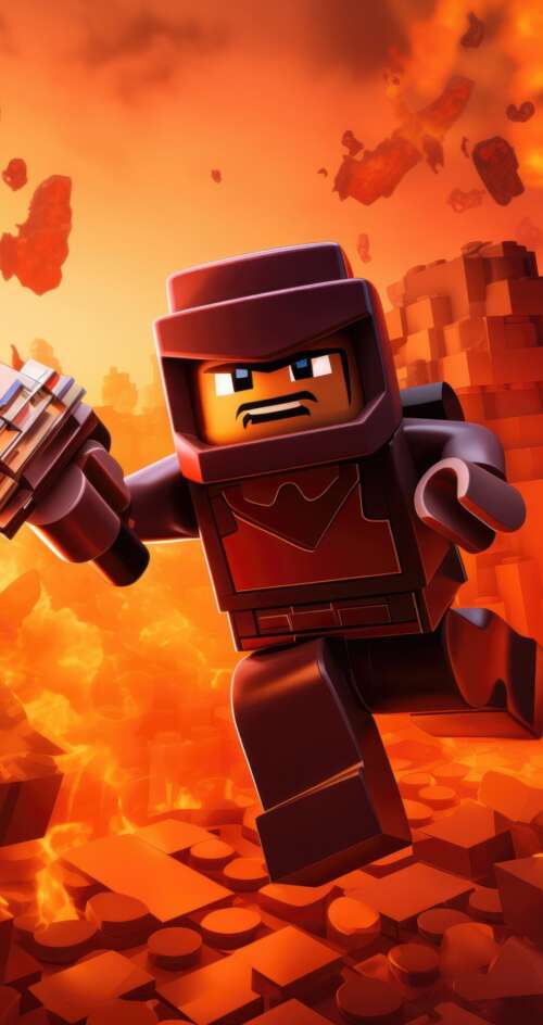A colorful blocky character made of interlocking bricks in a Roblox and LEGO inspired... Sharp Aquos C10 free wallpaper