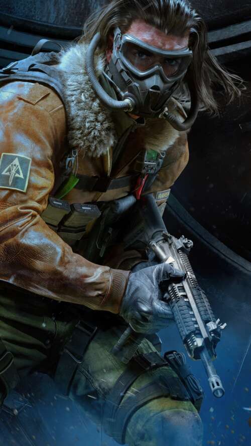 A tactical military operator equipped with futuristic combat gear and advanced weaponry... lava Play Max free hd wallpapers