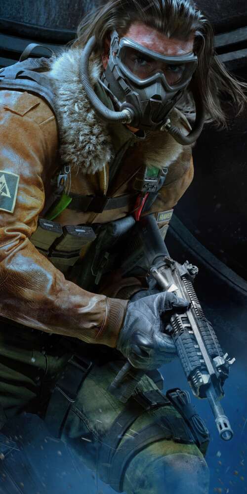 A tactical military operator equipped with futuristic combat gear and advanced weaponry... Doogee Fire 3 wallpaper images