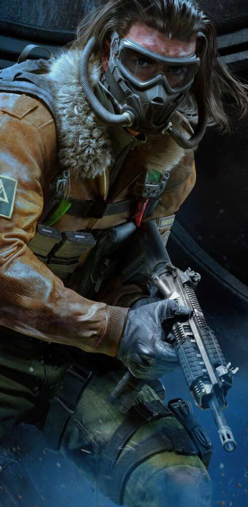 A tactical military operator equipped with futuristic combat gear and advanced weaponry... Huawei Mate 30 Pro wallpaper photo gallery download