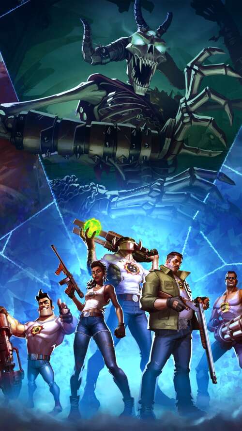 A futuristic cybernetic warrior in glowing advanced armor standing in a vibrant,... Apple iPhone SE 2020 lock screen wallpaper
