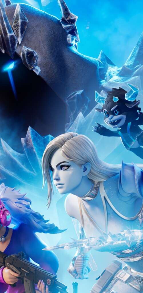 A character from Fortnite Battle Royale prepared for combat in a colorful, high-tech... Huawei Mate 30 Pro pictures for wallpaper