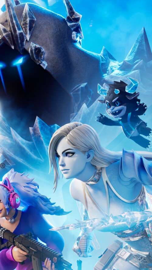 A character from Fortnite Battle Royale prepared for combat in a colorful, high-tech... Apple iPhone SE 2020 mobile wallpaper