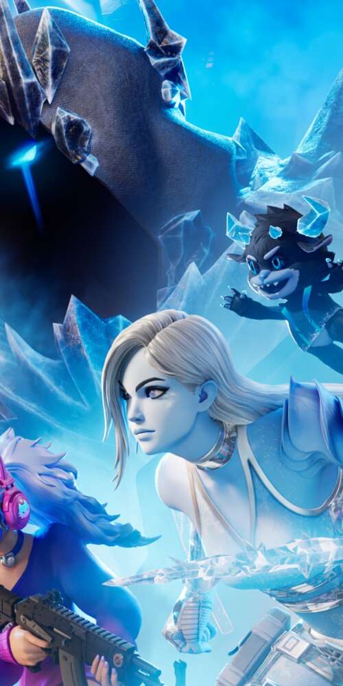 A character from Fortnite Battle Royale prepared for combat in a colorful, high-tech... Doogee Fire 3 free background