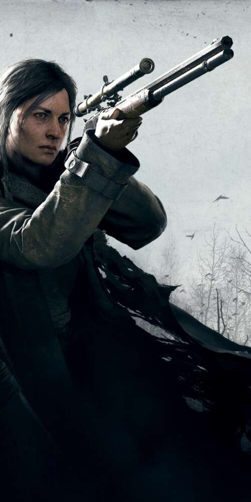 A rugged Hunter from the game Hunt: Showdown standing in a dark, misty swamp environment. Doogee Fire 3 high definition wallpaper