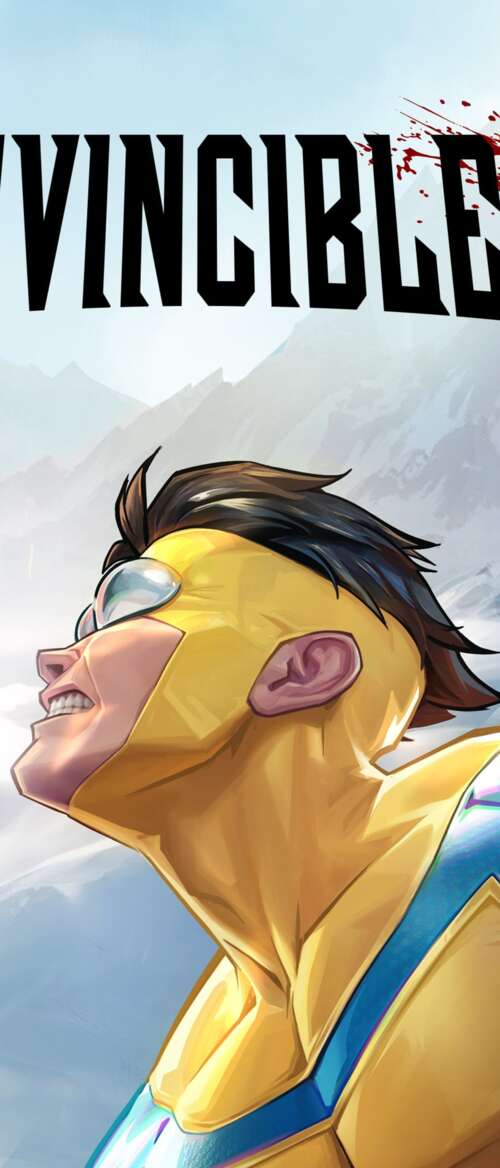 Mark Grayson, the superhero Invincible, in a dynamic battle scene from a concept... Samsung Galaxy Z TriFold free background images