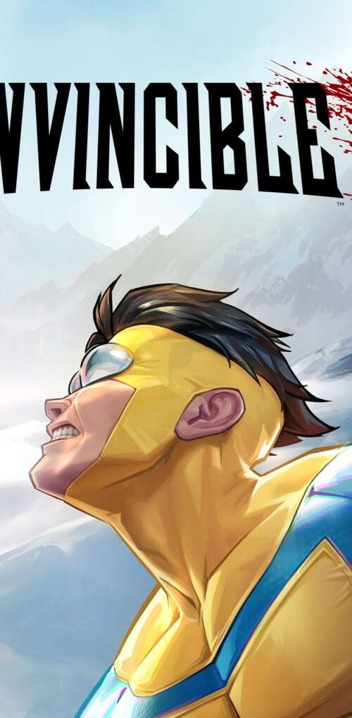 Mark Grayson, the superhero Invincible, in a dynamic battle scene from a concept... Huawei Mate 30 Pro free wallpaper