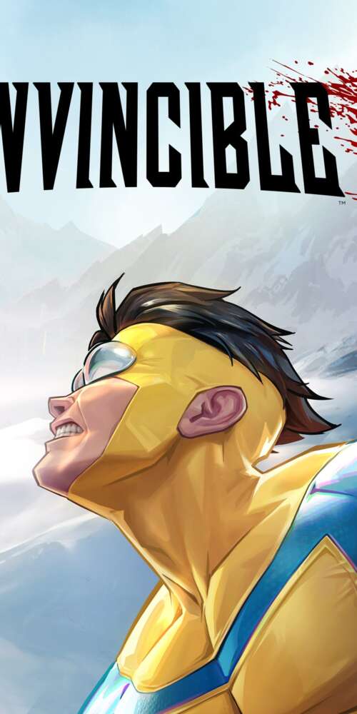 Mark Grayson, the superhero Invincible, in a dynamic battle scene from a concept... Doogee Fire 3