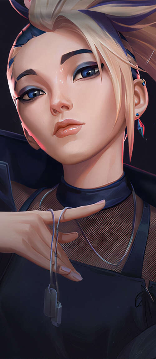 Akali from League of Legends K/DA wearing neon-accented urban streetwear Xiaomi Redmi 14C 5G download free wallpaper for phone