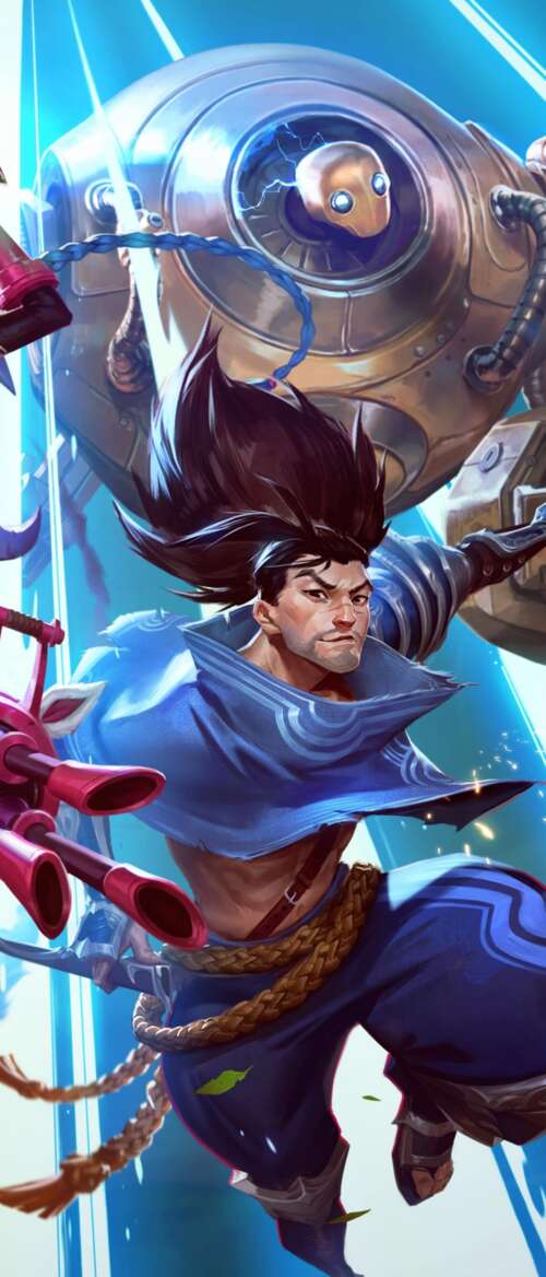 Detailed portrait of Lux and Jinx from the game League of Legends: Wild Rift. Samsung Galaxy Z Flip7 download free wallpaper for phone