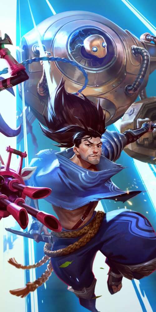 Detailed portrait of Lux and Jinx from the game League of Legends: Wild Rift. Doogee Fire 3 Max background images hd