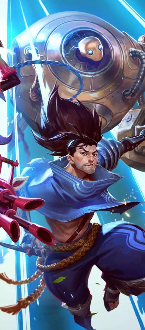 Detailed portrait of Lux and Jinx from the game League of Legends: Wild Rift. Blackview WAVE 10 free hd wallpapers