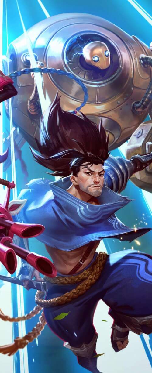 Detailed portrait of Lux and Jinx from the game League of Legends: Wild Rift. Meizu Note 16 hd background