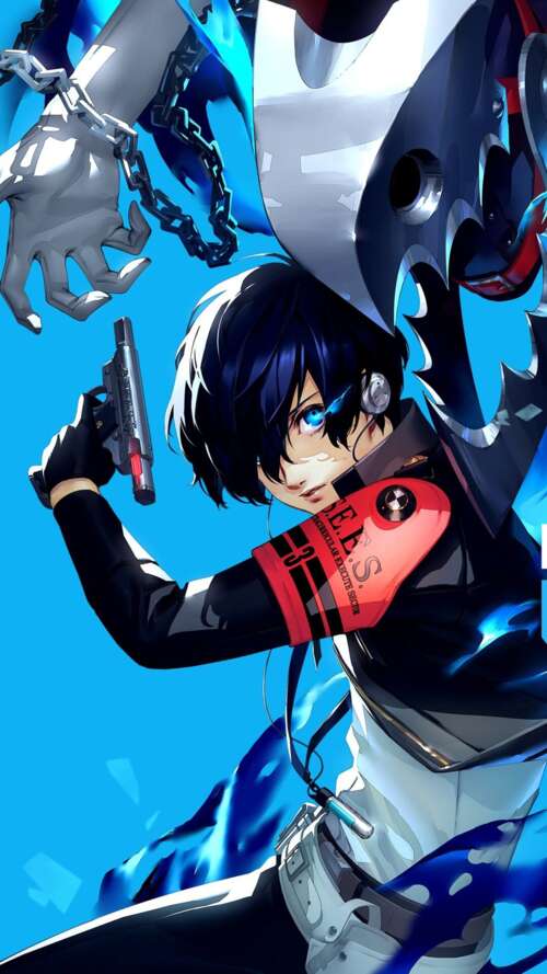 Cinematic high-resolution game art of Makoto Yuki from Persona 3 Reload Apple iPhone SE 2020 high definition wallpaper