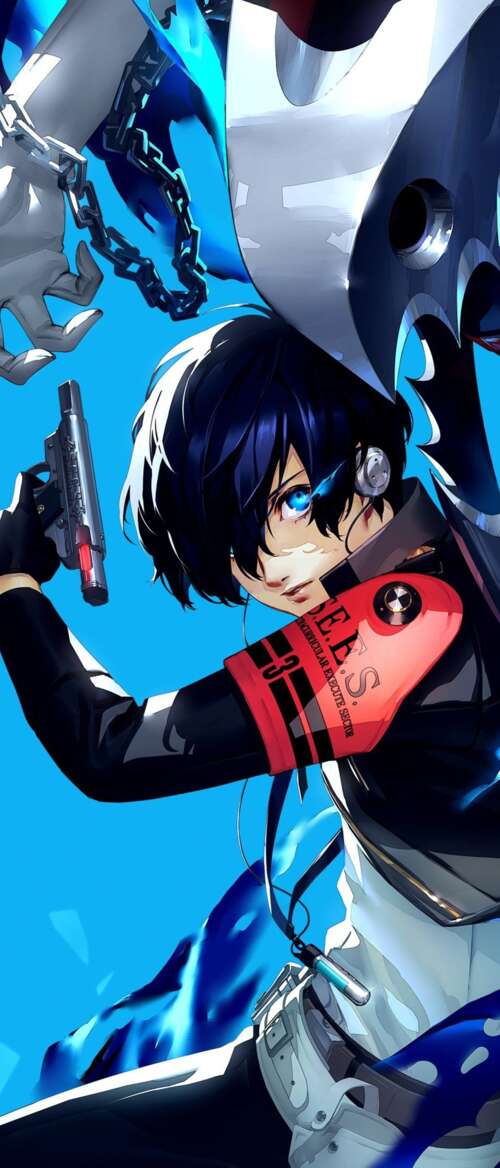 Cinematic high-resolution game art of Makoto Yuki from Persona 3 Reload Samsung Galaxy Z TriFold wallpaper images