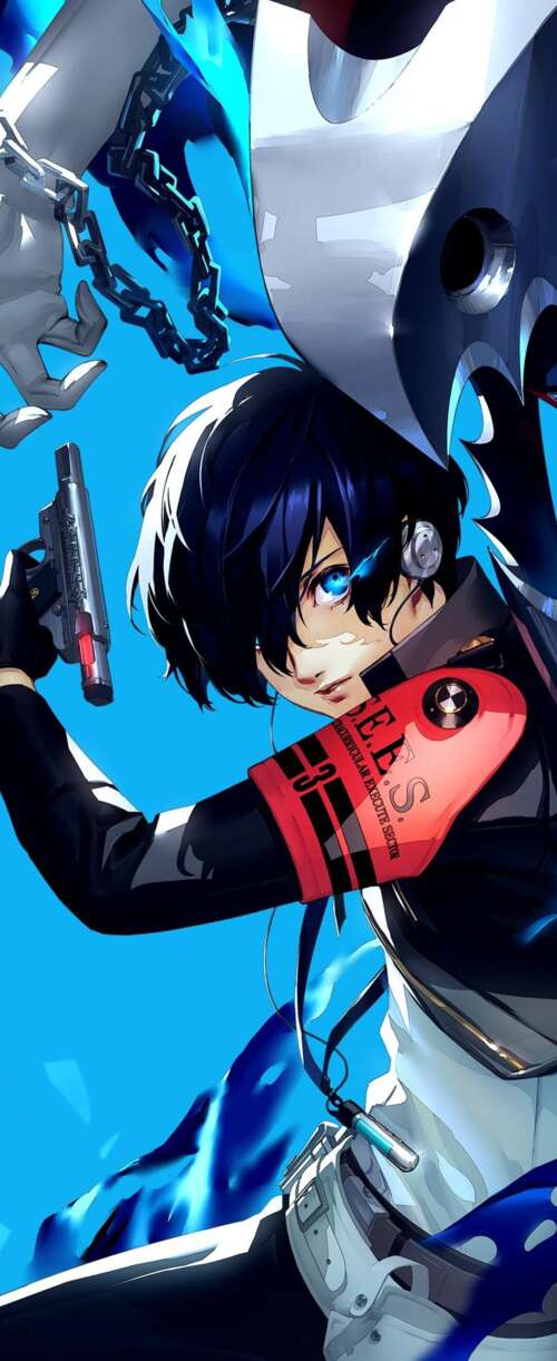 Cinematic high-resolution game art of Makoto Yuki from Persona 3 Reload Meizu Note 16
