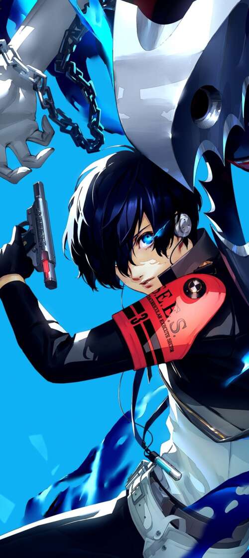 Cinematic high-resolution game art of Makoto Yuki from Persona 3 Reload Doogee Fire 7 free wallpaper