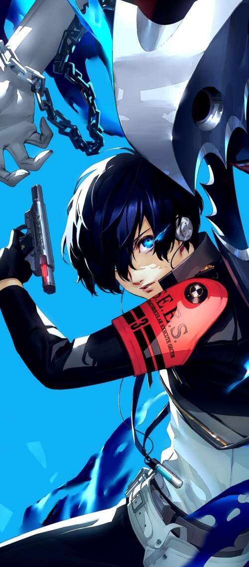 Cinematic high-resolution game art of Makoto Yuki from Persona 3 Reload Cubot P90 mobile wallpaper