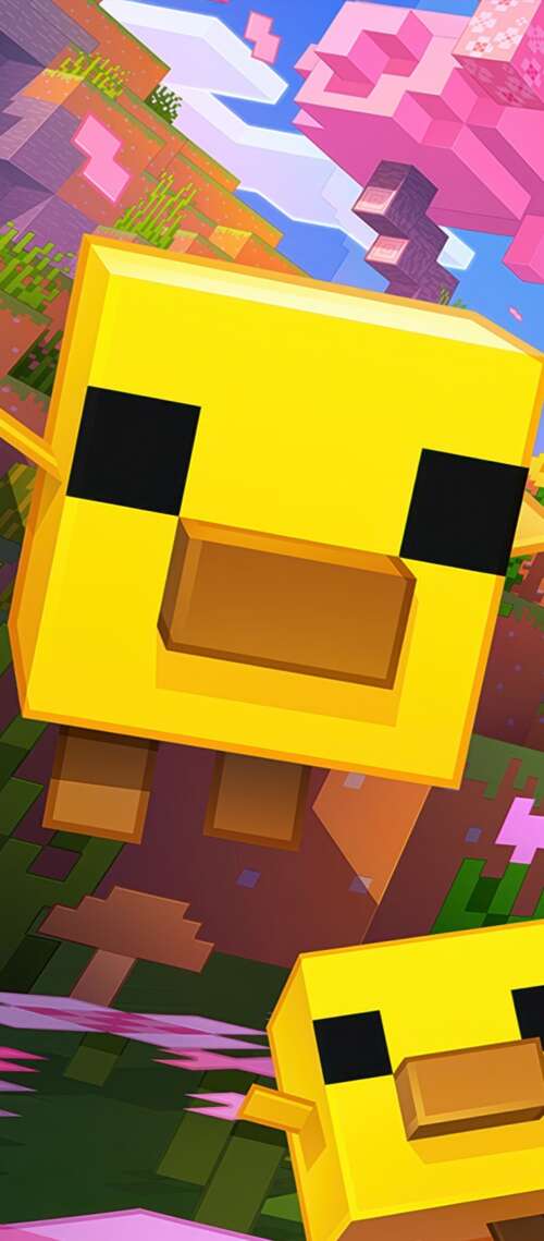 A hyper-realistic, high-resolution 5K landscape of a Minecraft world with advanced... Cubot P90