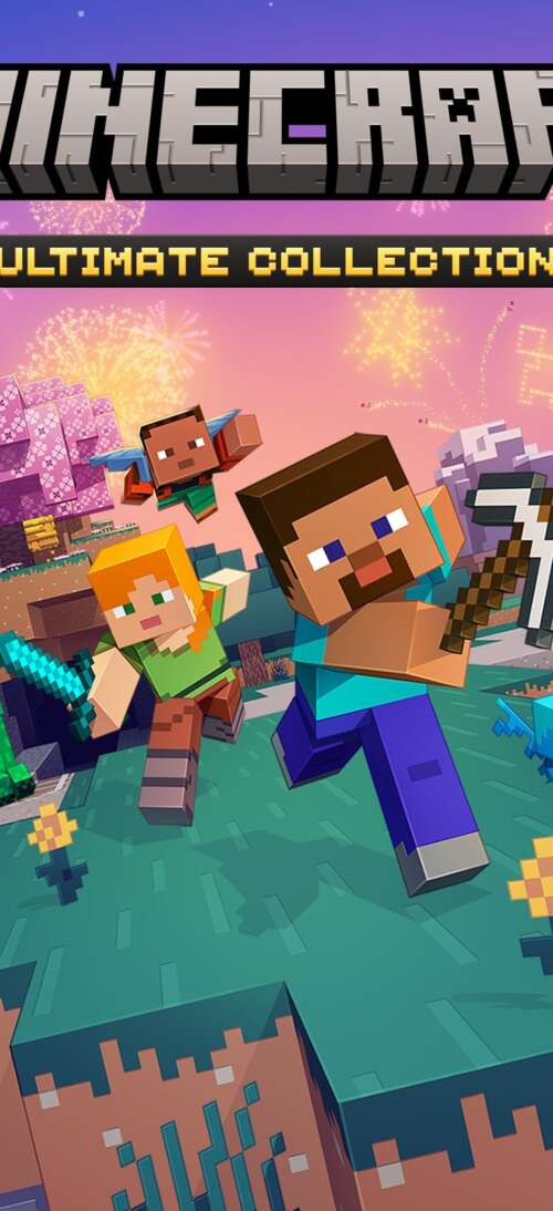 A cinematic depiction of Steve from Minecraft overlooking a vast, high-definition... realme neo7 Turbo wallpaper photo gallery download