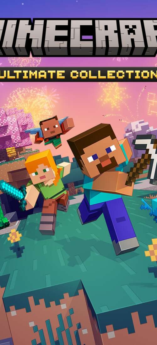 A cinematic depiction of Steve from Minecraft overlooking a vast, high-definition... Honor Magic V6 wallpaper