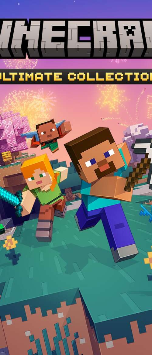 A cinematic depiction of Steve from Minecraft overlooking a vast, high-definition... Samsung Galaxy Z TriFold pictures for wallpaper