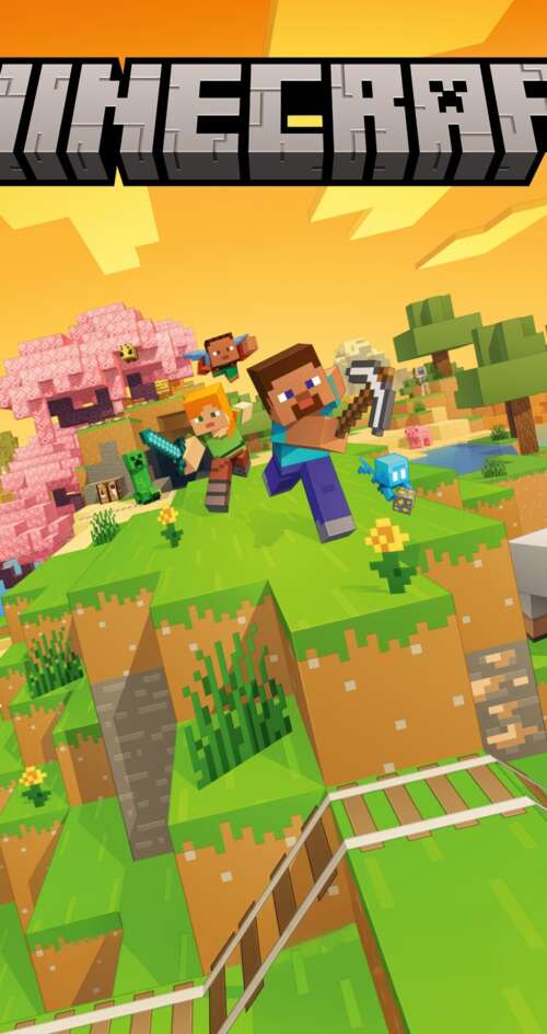Cinematic 5K key art for Minecraft Deluxe Edition featuring Steve in a detailed blocky... Sharp Aquos C10 free hd wallpapers