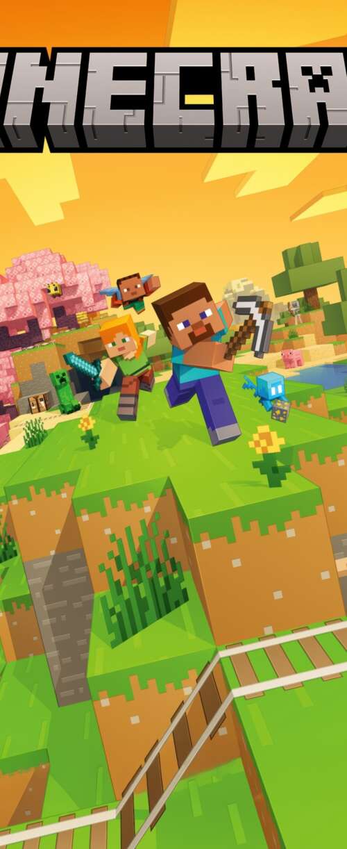 Cinematic 5K key art for Minecraft Deluxe Edition featuring Steve in a detailed blocky... Meizu Note 16 high definition wallpaper