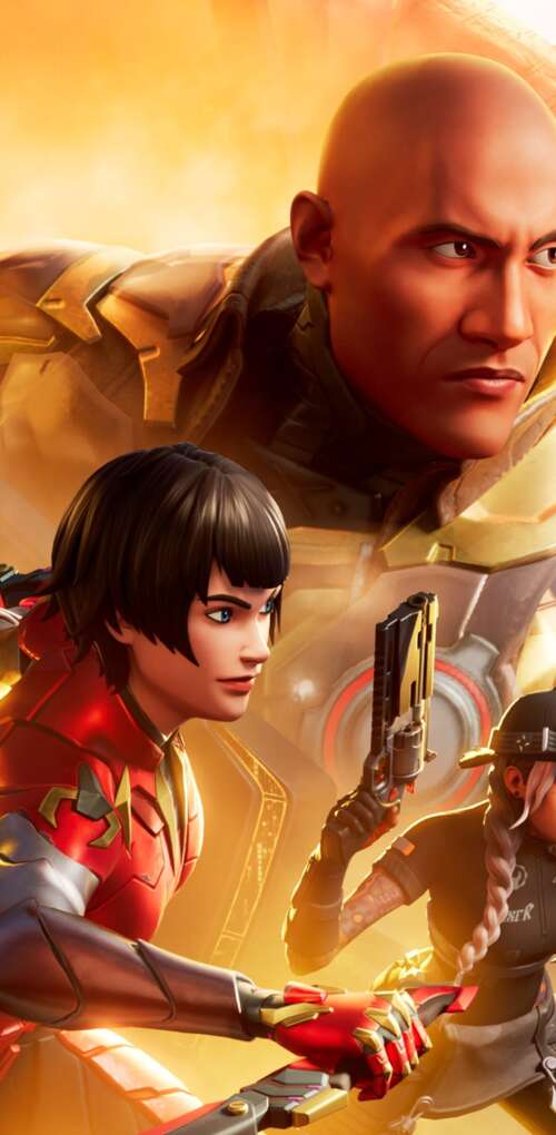 A highly detailed and cinematic view of a stylized combatant in a futuristic Fortnite... Huawei Mate 30 Pro free background