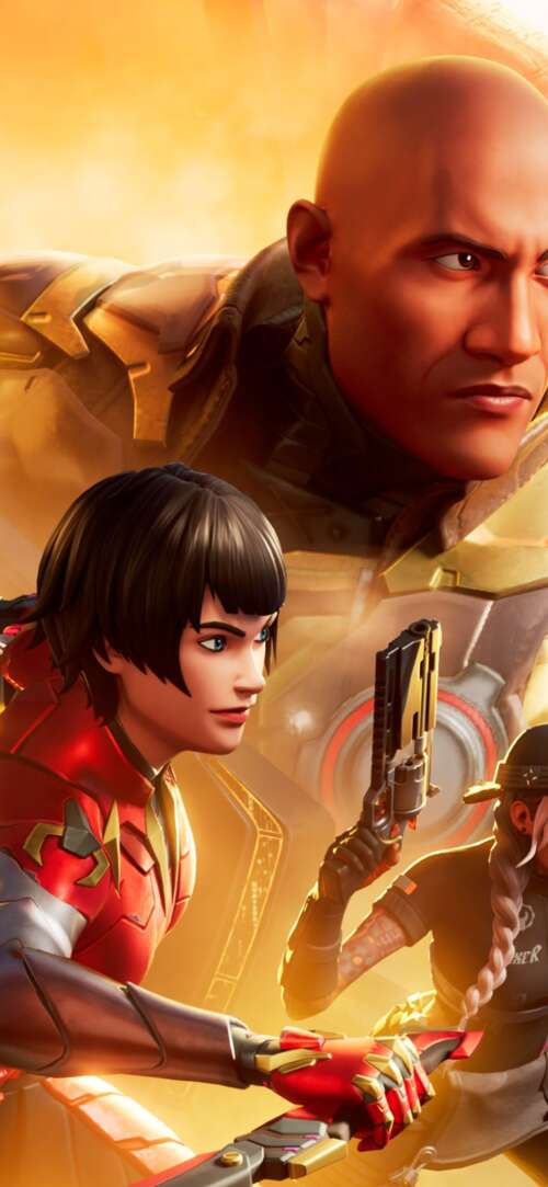 A highly detailed and cinematic view of a stylized combatant in a futuristic Fortnite... Apple iPhone 16e free background images
