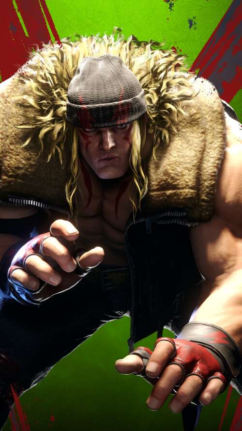 A highly detailed, cinematic close-up of Ryu from Street Fighter 6, featuring realistic... Apple iPhone SE 2020 wallpaper