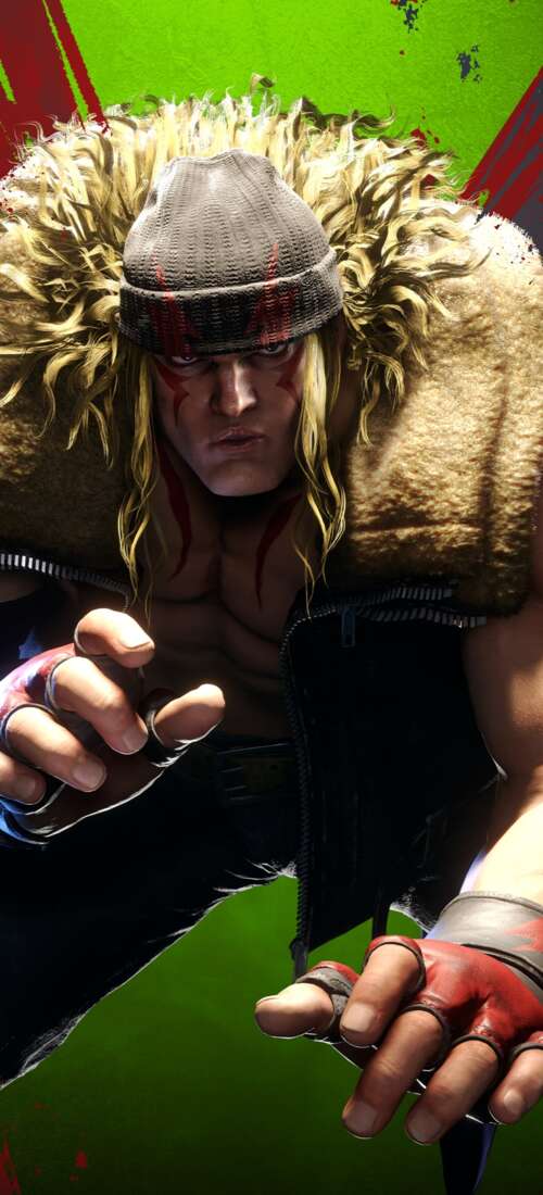 A highly detailed, cinematic close-up of Ryu from Street Fighter 6, featuring realistic... Honor Magic V6 cell phone backgrounds free