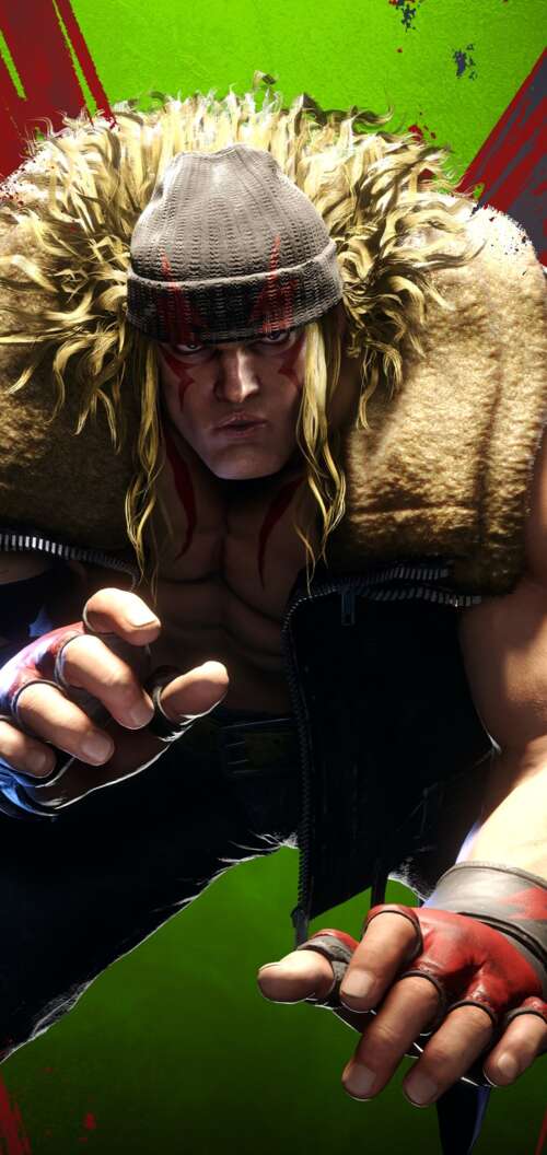 A highly detailed, cinematic close-up of Ryu from Street Fighter 6, featuring realistic... TCL K70 hand phone wallpaper