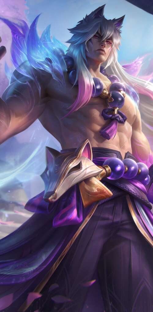 Sett from League of Legends featured in the Spirit Blossom theme, surrounded by ethereal... Huawei Mate 30 Pro wallpapers for android