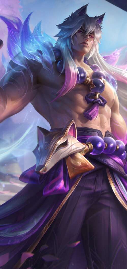 Sett from League of Legends featured in the Spirit Blossom theme, surrounded by ethereal... Oppo A6c cell phone backgrounds free