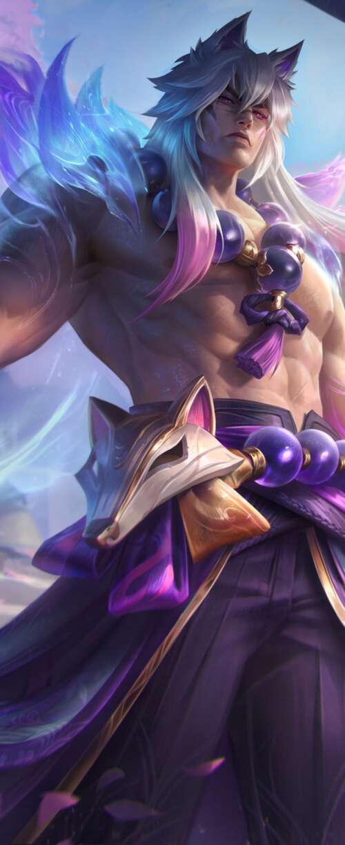 Sett from League of Legends featured in the Spirit Blossom theme, surrounded by ethereal... Meizu Note 16 hand phone wallpaper