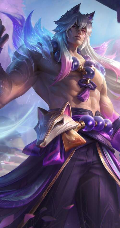Sett from League of Legends featured in the Spirit Blossom theme, surrounded by ethereal... Sharp Aquos C10 wallpapers for android