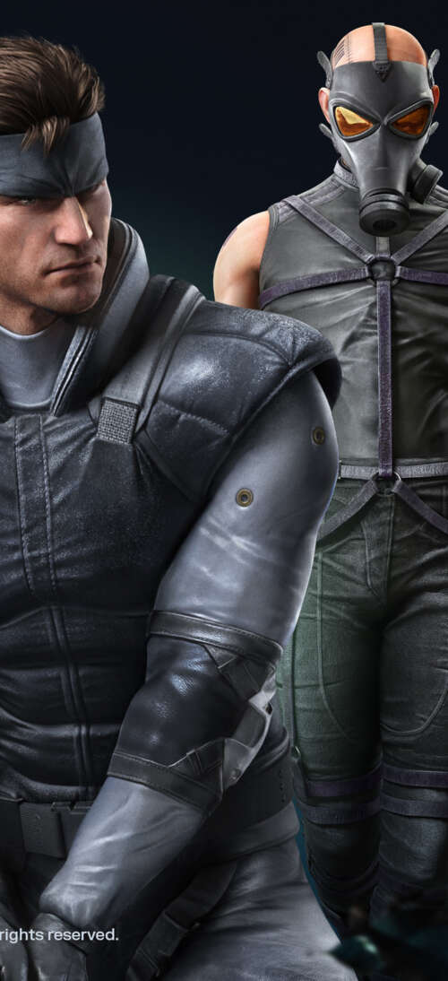Solid Snake from Metal Gear Solid wearing detailed tactical gear in a gritty combat... realme neo7 Turbo background images hd