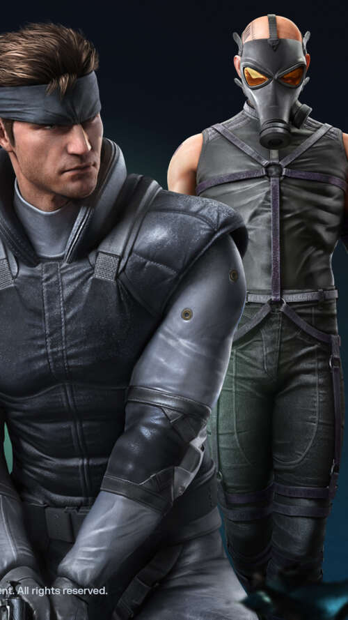 Solid Snake from Metal Gear Solid wearing detailed tactical gear in a gritty combat... Apple iPhone SE 2020