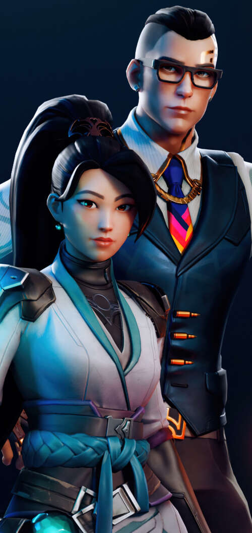 Character art of Sage, Cypher, and Killjoy from the game Valorant. Oppo A6c hd background