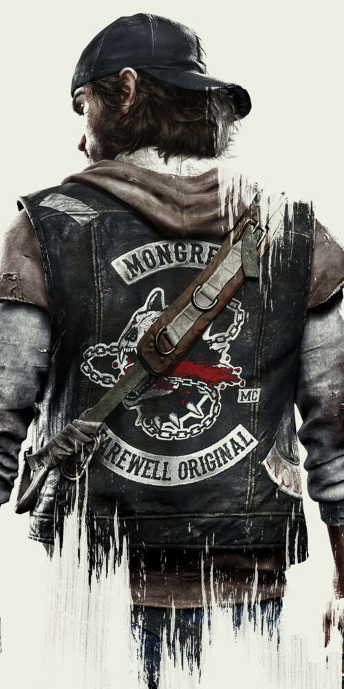 A high-detail portrait of Deacon St. John from the video game Days Gone, featuring... Doogee Fire 3 Pro high definition wallpaper