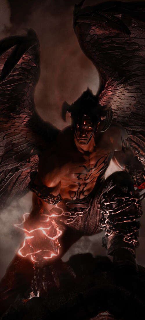 Abstract dark artwork featuring Devil Jin from Tekken 7. Honor Magic8 free background images