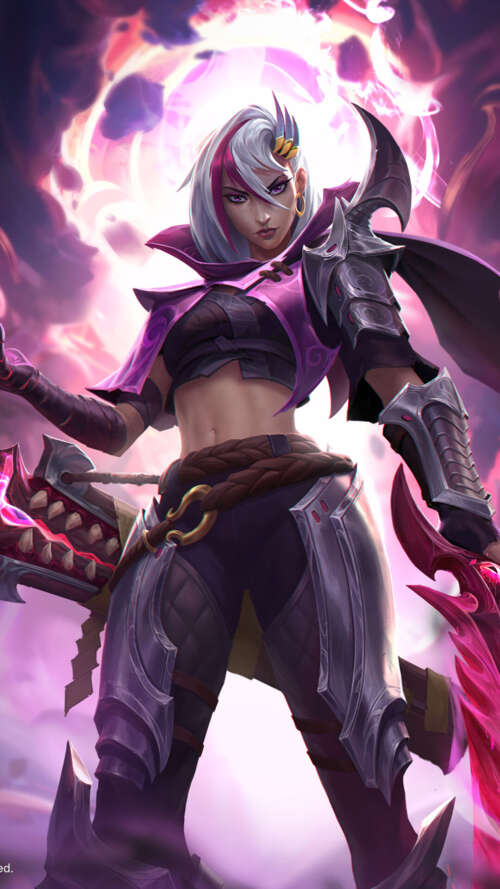 An epic character skin concept for Mobile Legends: Bang Bang featuring intricate... lava Play Max download free phone wallpaper