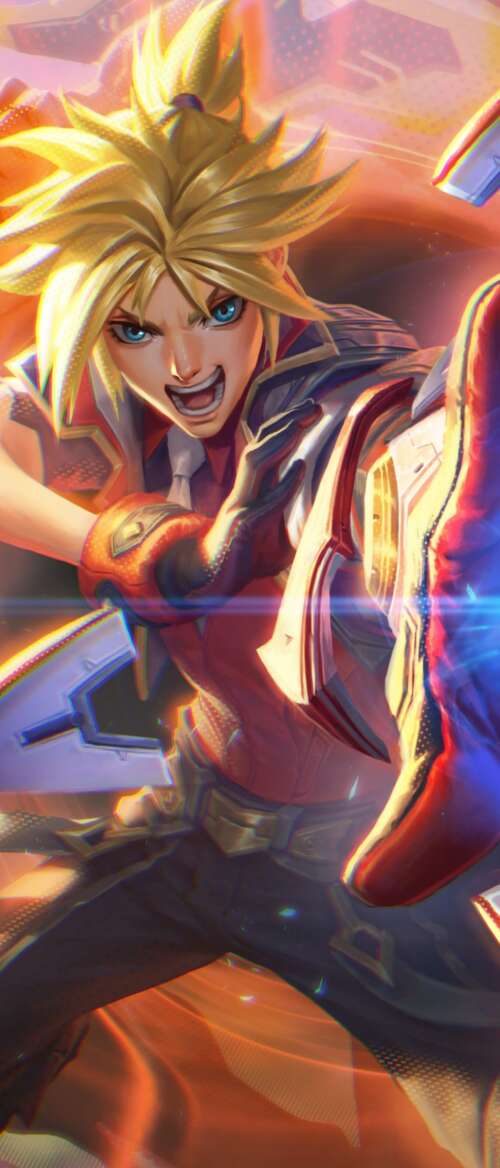 A high-resolution portrait of Ezreal from League of Legends. Motorola Razr Fold wallpaper