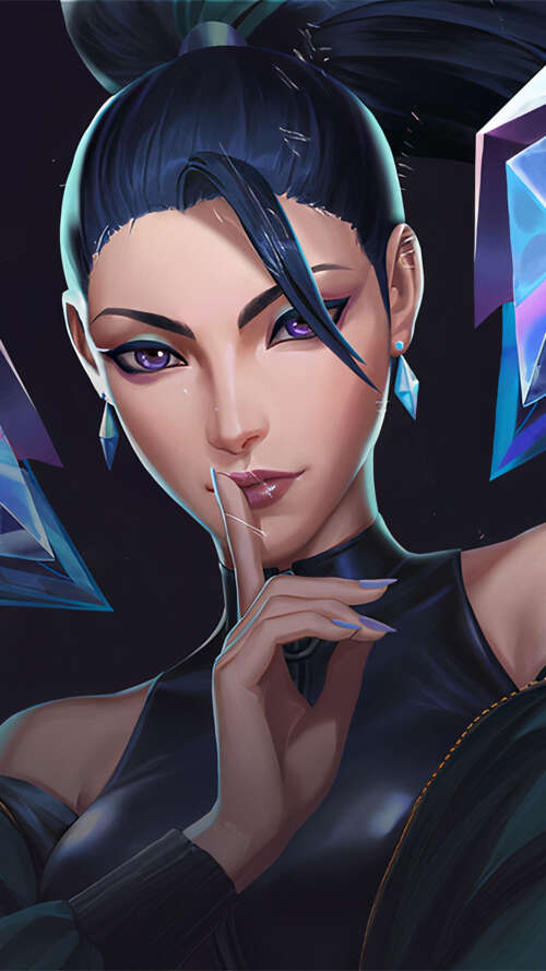 Kai'Sa from League of Legends in K/DA K-pop superstar attire Apple iPhone SE 2020 mobile wallpaper