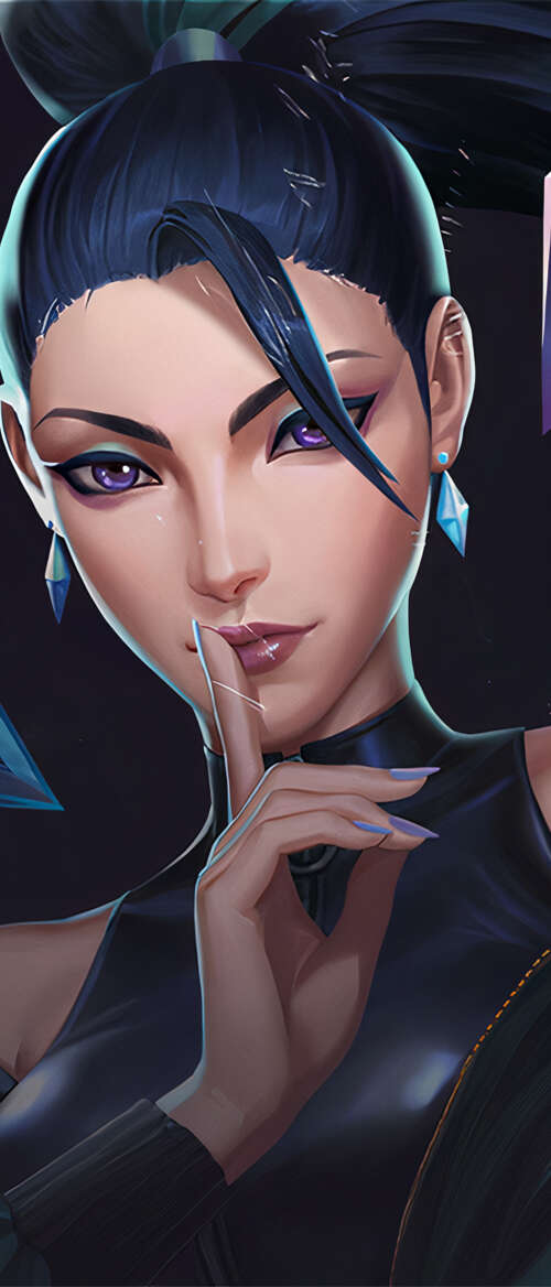 Kai'Sa from League of Legends in K/DA K-pop superstar attire Motorola Razr Fold cell phone backgrounds free