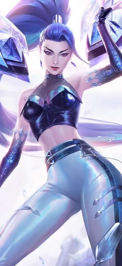 A high-detail cinematic depiction of Kai'Sa from League of Legends K/DA.