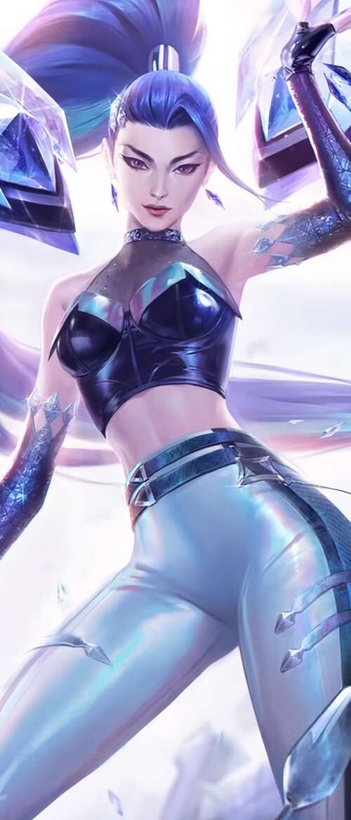 A high-detail cinematic depiction of Kai'Sa from League of Legends K/DA.