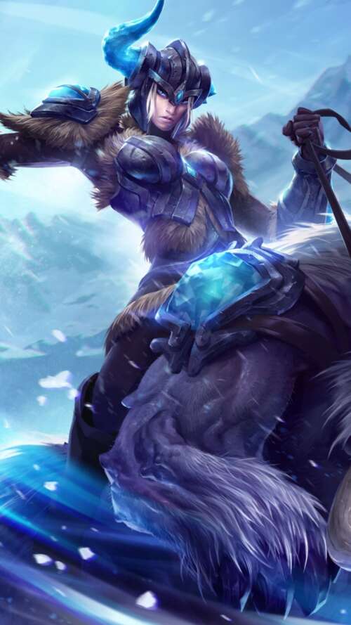 High-resolution 5K digital art of a League of Legends champion with magical energy... lava Play Max cell phone backgrounds free