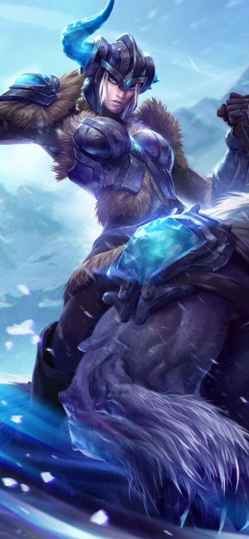 High-resolution 5K digital art of a League of Legends champion with magical energy...